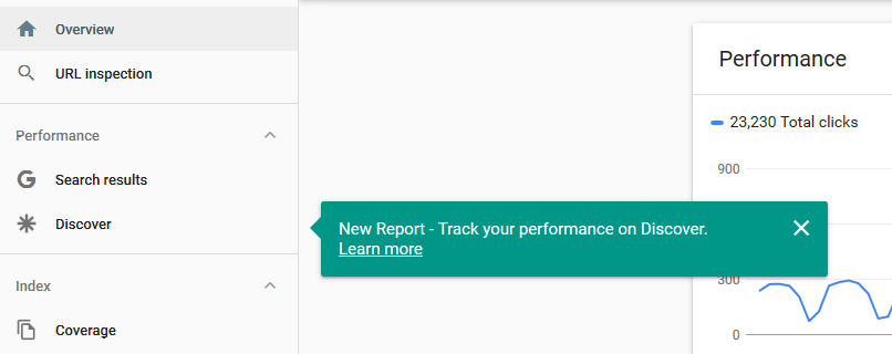 Performance report for Discover