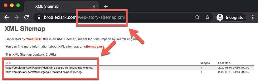 Web Story Sitemap